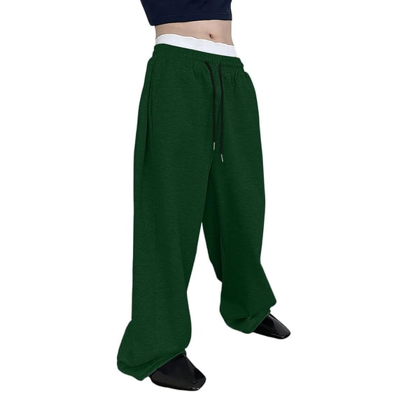 Rggeeun Men's Pants Casual Loose Fit Straight Leg Drawstring Waist Comfortable Trousers With Pockets For Daily Wear Sports Streetwear