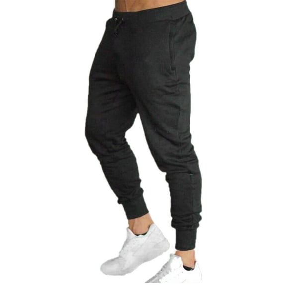 Rggeeun Men's Pants Fall Winter High Street Fashion Leisure Loose Sports Running Solid Color Lace Up Pants Sweater Pants Trousers Comfort