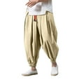 thumbnail image 1 of Rggeeun Men's Pants Fashion Loose Casual Wide Pants Men's Elasticated Pants Solid Color Men's Pants Workout Athletic Trousers Breathable, 1 of 3