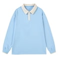 thumbnail image 1 of Rggeeun Men's Polo Shirts Male Heavy Solid Color Sweatshirt Hoodie Loose Lapel Long Sleeve Shirt Assorted Coat Tops Mens Shirts, 1 of 3