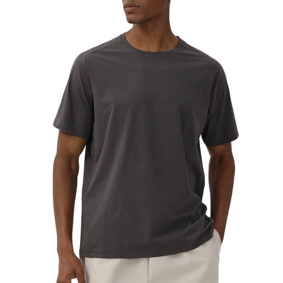Rggeeun Men's T-Shirts Solid Color Short Sleeve O-Neck Top Shirt For Casual Wear And Outdoor Sports Comfortable And Breathable Ideal For Spring And Summer Activities,Grey,XXL