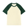 thumbnail image 1 of Rggeeun Men's Tshirts Solid Color O-Neck Short Sleeve Top Tee Loose And Soft For Daily And Outdoors Activities Wearing,Green,M, 1 of 2