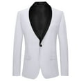 thumbnail image 1 of Rggeeun Mens Blazer Jacket Fall Winter Men's Long Sleeve Lapel Letter Printed Button Fashion Casual Coat Jacket Business Suit Formal Blazers Fashion, 1 of 3
