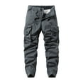 thumbnail image 1 of Rggeeun Mens Cargo Pants Male Workout Jogger Casual Trousers With Multiple Pockets Slim Fit Outdoor Hiking Comfortable Durable Lightweight Joggers Classic, 1 of 4