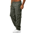 thumbnail image 1 of Rggeeun Mens Cargo Pants Men All Season Casual Solid Color Pocket Trouser Fashion Overalls Beach Straight Leg Fitness Sports Pockets Pant Joggers Classic, 1 of 9