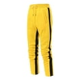 thumbnail image 1 of Rggeeun Mens Casual Pants Men Hiphop Pants Spliced Solid Color Straight Leg Lace Up Running Workout Pants For Men, 1 of 2