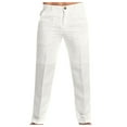 thumbnail image 1 of Rggeeun Mens Casual Pants Men Spring Summer Pant Casual All Solid Color Painting Loose Plus Size Trouser Fashion Beach Pockets Pant Fashion Loose Fit Trousers, 1 of 5