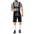 thumbnail image 1 of Rggeeun Mens Casual Pants Men's Traditional Festival Clothing Plaid Shirt Embroider Suspender Pants Trousers Classic, 1 of 9