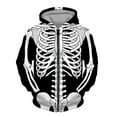 thumbnail image 1 of Rggeeun Mens Hoodies Pullover Male Fall Winter Halloween Skeleton Print Sweatshirt Long Sleeve Hooded Zipper Jacket Hoodies Classic, 1 of 2