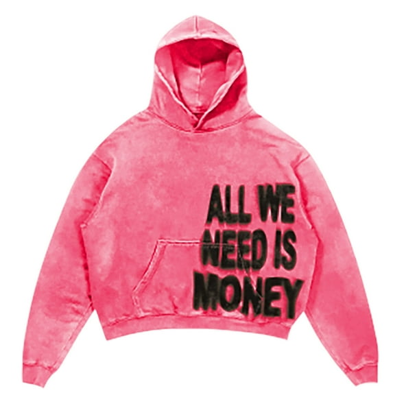 Rggeeun Mens Hoodies Pullover Men's Colorful Sweatshirt Hop Letter Print Oversize Hoodie Casual Baggy Gothic Pullover Hoodie Long Sleeve Fall Winter Classic