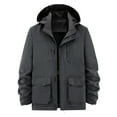 thumbnail image 1 of Rggeeun Mens Jacket Men's Casual Hooded Jacket Slim Fit Zip Up Lightweight Outdoor Fall Winter Coat For Daily Wear Home Leisure Hiking Outwear Streetwear, 1 of 3