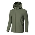 thumbnail image 1 of Rggeeun Mens Jacket Men's Lightweight Casual Jacket Breathable Hooded Outdoor Windbreaker For Spring Fall Daily Wear Comfortable Travel Jacket Outwear Classic, 1 of 3