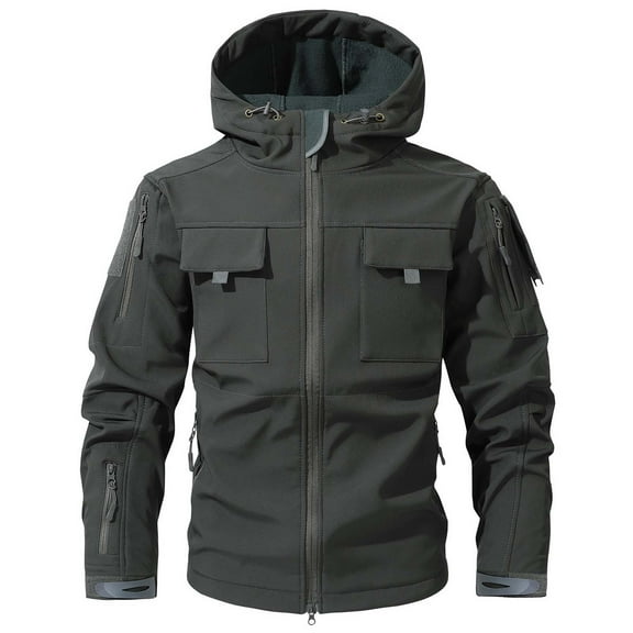 Rggeeun Mens Jacket Softshell Jacket For Men Loose Fitting Functional Jacket For Men Workwear Jacket For Men Outwear Fashion