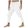 thumbnail image 1 of Rggeeun Mens Pants Mens Fashion Casual Loose Retro Ankle Strap Lace Up Leggings Pants Lightweight Comfortable With Pockets Pants For Men Outdoor Trousers, 1 of 5