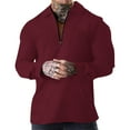 thumbnail image 1 of Rggeeun Mens Polo Shirts Male Casual Solid Color Zipper Lapel Long Sleeve Polo Shirts Top Classic Collared Golf Shirts Lightweight, 1 of 5
