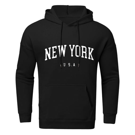 Rggeeun Mens Pullover Hoodies Men Fall Winter Fashion Casual Letter Printed Sports Long Sleeve Hooded Sweatshirt Hoodies Leisure