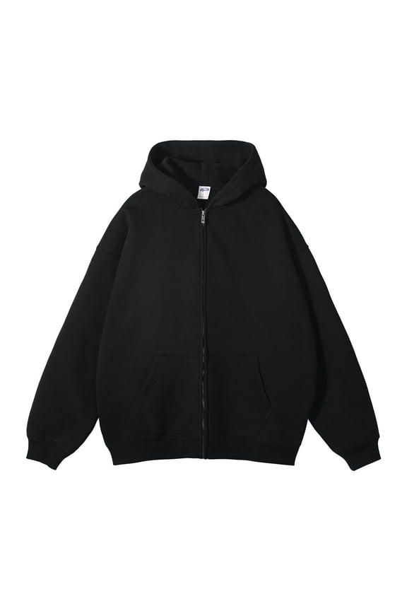 Mens Pullover Hoodies Men Zip Up Hoodie Long Sleeve Full Zip Hooded Sweatshirt Pullover With Pocket Solid Color Fall Winter Leisure