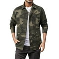 thumbnail image 1 of Rggeeun Mens Shirts Male Fashion Casual Lapel Long Sleeve Tooling Loose Outdoor Casual Camouflage Shirt Coat Leisure Tops, 1 of 6