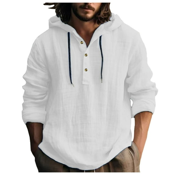Rggeeun Mens Shirts Male Shirt Hooded Shirt Long Sleeve Casual Hooded Shirt For Spring Autumn Men Solid Color Tops