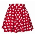 thumbnail image 1 of Rggeeun Midi Skirts for Women Dots Pleated Flowy Skirt A-Line Elastic Waist Outdoor Activities,Red,S, 1 of 2