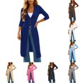 thumbnail image 1 of Rggeeun Oversized Cardigan Sweaters for Women Fall Cardigans Open Front Long Sleeve Coat Button Down Lightweight V Neck Outerwear Daily Wear Trendy,Blue,L, 1 of 4