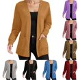 thumbnail image 1 of Rggeeun Oversized Cardigan Sweaters for Women Fall Cardigans Open Front Long Sleeve Knit Tops Casual Clothes with Pockets Outdoor Leisure,Brown,S, 1 of 6