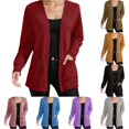 thumbnail image 1 of Rggeeun Oversized Cardigan Sweaters for Women Fall Cardigans Open Front Long Sleeve Knit Tops Casual Clothes with Pockets Party Night Trendy,Red,4XL, 1 of 6