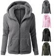 thumbnail image 1 of Rggeeun Oversized Cardigan for Women Fall Cardigans Long Sleeve Zip Up Outerwear Hooded Thermal Clothes with Pockets Everyday Wear Cozy,Gray,5XL, 1 of 3