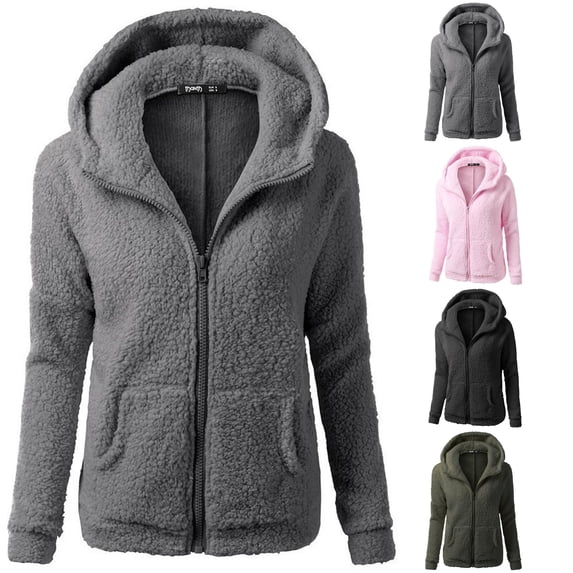 Rggeeun Oversized Cardigan for Women Fall Cardigans Long Sleeve Zip Up Outerwear Hooded Thermal Clothes with Pockets Everyday Wear Cozy,Gray,5XL