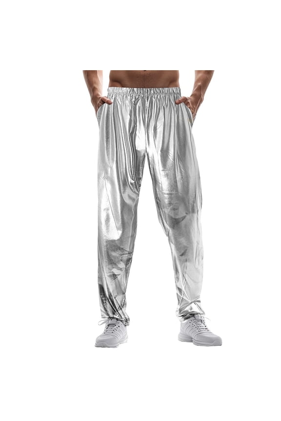 Pants For Men Shiny Metal Shiny Casual Pants For Men Trousers Pants For Men