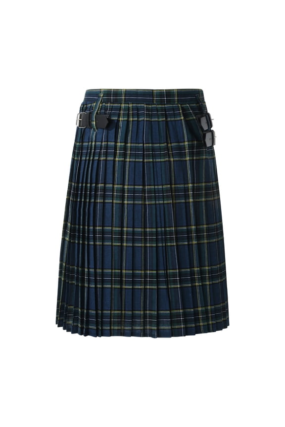Scottish Kilts For Men Fashion Casual Retro Scottish Style Plaid Contrast Waistband Pleated Skirt Scottish Kilts For Men