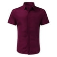 thumbnail image 1 of Rggeeun Shirts For Men Button Sleeve Business Solid Color Casual Male Affairs Short Shirt Turn-Down Mens Shirts Regular Fit Dress Shirt Classic Tops, 1 of 4