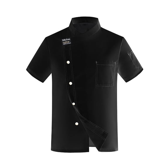 Rggeeun Shirts For Men Chefs Jacket Unisex Chefs Clothing Hotel With Long Sleeve Buttons Chefs Jacket For Mens Womens Solid Color Leisure Tops
