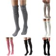 thumbnail image 1 of Rggeeun Slouchy Socks for Women Stretch Thigh High Socks Comfort Womens Socks Fall Winter Stockings Office Wear Simple,Brown,One Size, 1 of 3