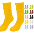 thumbnail image 1 of Rggeeun Slouchy Socks for Women Warm Stretch Womens Socks Knitted Knee High Socks Fall Winter Long Socks Holidays Leisure,Yellow,One Size, 1 of 4