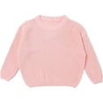 thumbnail image 1 of Rggeeun Teenage Girl Sweaters Personalised With Letter Embroidery Knitted Long Sleeve Crew Neck Knitwear Toddler Winter Clothing Children Autumn Classic Tops,Pink,2-3 Years, 1 of 3