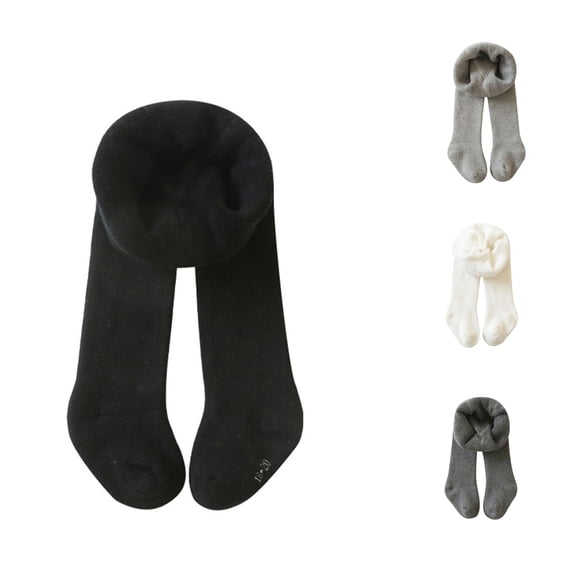 Rggeeun Thigh High Socks Baby Socks Thermal Stockings Boys Girls Stretch Comfort Long Socks Fall Winter Travel Party Lovely,Black,12-24 Months