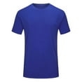 thumbnail image 1 of Rggeeun Toddler Boy T-Shirts Short Sleeve Solid Color O-Neck Lightweight Shirt Breathable Summer Cool Top For Comfortable Active Wear,Navy,3-4 Years, 1 of 4