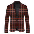 thumbnail image 1 of Rggeeun Toddler Boys Outerwear Big-Plaid Printed Woven Lapel Long Sleeve Formal Suit Cardigan Slim Fit Jacket Buttons On Fashion Casual Coat Business For Kids Fashion Wear,Black,5-6 Years, 1 of 4