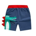 thumbnail image 1 of Rggeeun Toddler Boys Stylish Shorts Casual Crocodile Print Elastic Waist Classic Style For Summer Everyday Wear And Outdoor Activities,Dark Blue,18-24 Months, 1 of 5