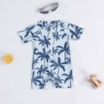 thumbnail image 1 of Rggeeun Toddler Boys Swimsuit Set 1Pc Coconut Tree Pattern Short Sleeve Crew Neck Front Zipper Elastic Above Knee for Summer Water Sports Versatile Swim Wear,Blue,2-3 Years, 1 of 8