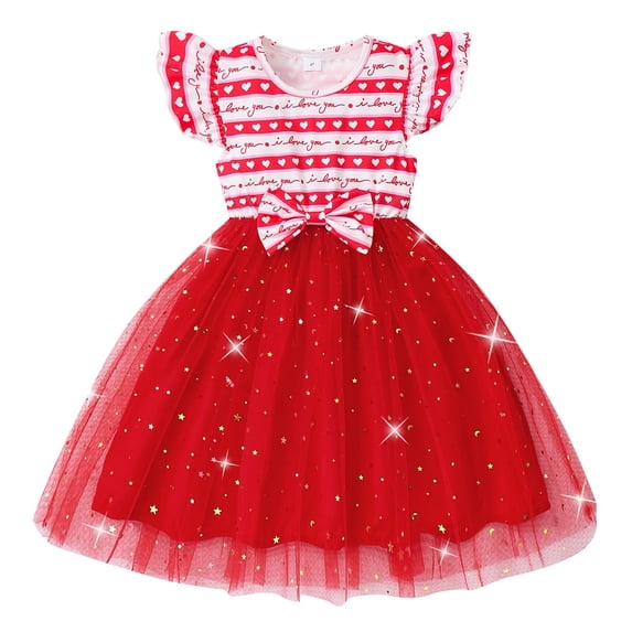 Rggeeun Toddler Children Floating Sleeve Casual Ballet Dress Boho O-Neck Sundress