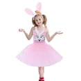 thumbnail image 1 of Rggeeun Toddler Easter Bunny Dress For Girls Tutu With Anime Rabbit Design Party Gown For Kids Celebration Breathable Casual O-Neck Sundress, 1 of 9