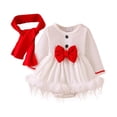 thumbnail image 1 of Rggeeun Toddler Elegant Long Sleeve Dress For Girls With Bow Detail Fall Adorable Casual O-Neck Sundress, 1 of 9