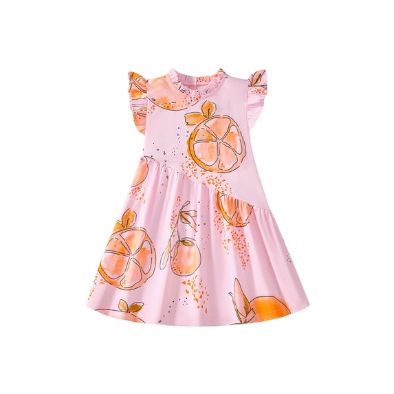 Rggeeun Toddler Girl's Lace Dress Summer Dresses Short Sleeve Tiered Swing Midi Casual Dress. Cute O-Neck Sundress