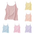 thumbnail image 1 of Rggeeun Toddler Girls Blouses Cute Striped Pattern Spaghetti Strap Sleeveless Camisole Flowy U Neck Knit for Summer Outdoor Activities Versatile Tops,Red,9-10 Years, 1 of 7