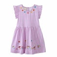 thumbnail image 1 of Rggeeun Toddler Girls Cotton Summer Embroidery Applique Short Sleeve Dresses 2 7 Years Adorable Casual O-Neck Sundress, 1 of 6