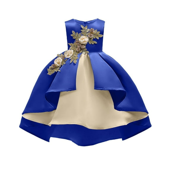 Rggeeun Toddler Girls Dress For Children Off The Shoulder Party Gown Dress With Rose Embroidery Skirt Breathable Casual Sundress