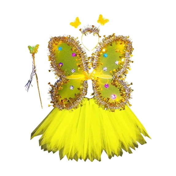 Rggeeun Toddler Girls Dress With Play Pretend Performance Party Wear Colorful Tutu Dresses Breathable Casual O-Neck Sundress
