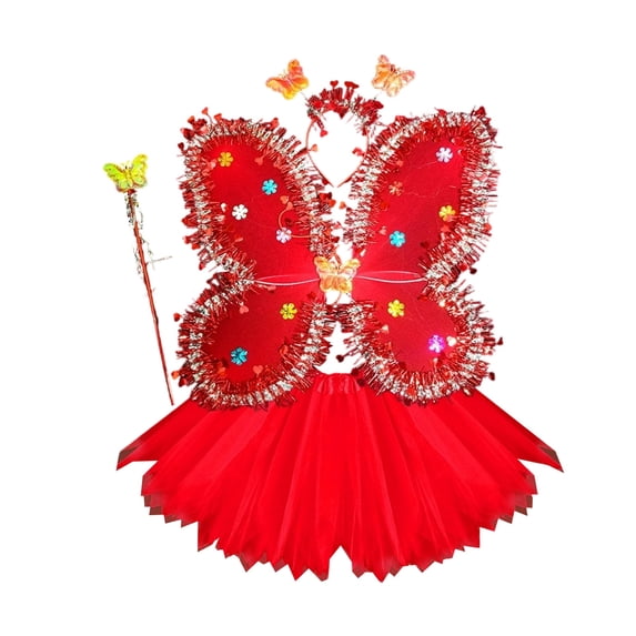 Rggeeun Toddler Girls Dress With Play Pretend Performance Party Wear Colorful Tutu Dresses Soft Casual O-Neck Sundress